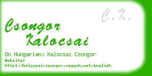 csongor kalocsai business card
